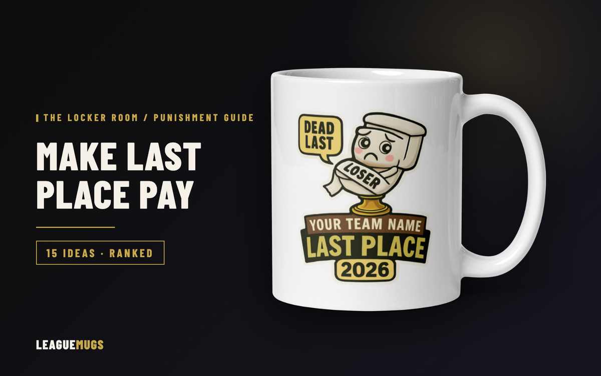 Last-place Sacko fantasy football mug, from the 15 fantasy football punishment ideas guide