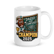 Dazed and Confused fantasy football champion mug 15oz, personalized team name side, handle on right