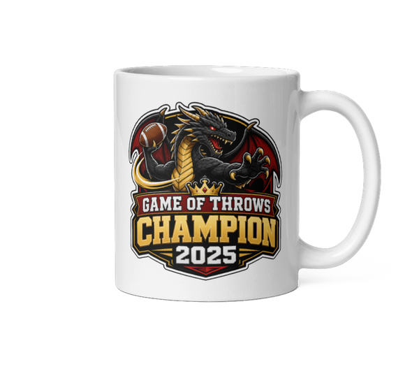 Game of Throws fantasy football mug 11oz, personalized with your team name