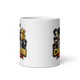 Lights Camera Jackson football mug, front view