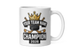 Crown fantasy hockey champion mug 15oz, personalized team name side, handle on right