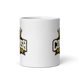 The Commish fantasy football mug, front view