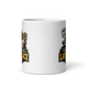 Benched By October Last Place personalized fantasy football loser mug, white glossy 11oz, front view