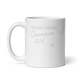 Whistle Vintage Champion fantasy football mug 11oz, handle on left