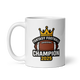 Crown Football Champion fantasy football mug 11oz, handle on left