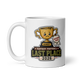 Participation Trophy Last Place personalized fantasy football loser mug, white glossy 11oz, handle on left