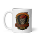 Skull Flames fantasy football champion mug 11oz, Fantasy Football front design, handle on left