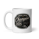 Whistle Vintage Champion fantasy football mug 11oz, handle on left
