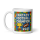 Building Block Champion fantasy football mug 11oz, handle on left