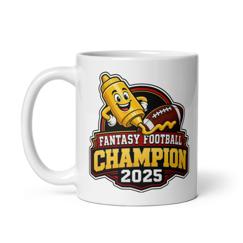Bijan Mustard football mug 11oz, handle on left