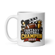 Lights Camera Jackson football mug 11oz, handle on left