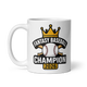 Crown Baseball Champion 11oz white mug, front design, handle on left