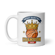 Crowned Basketball Champion 11oz white mug, front design, handle on left