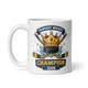 Crowned fantasy hockey champion mug 11oz, handle on left