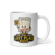 Dead Last Standings personalized fantasy football loser mug, white glossy 11oz, personalized team name side, handle on right