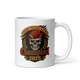 Skull Flames fantasy football champion mug 11oz, personalized with your team name, handle on right