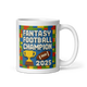 Building Block Champion fantasy football mug 11oz, handle on right