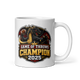 Game of Throws fantasy football champion mug 11oz, personalized team name side, handle on right