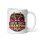 Show Me Your TDs football mug 11oz, personalized team name side, handle on right