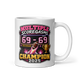 Multiple Scoregasms Champion football mug 11oz, personalized team name side, handle on right
