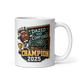 Dazed and Confused fantasy football champion mug 11oz, personalized team name side, handle on right