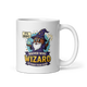 Waiver Wire Wizard fantasy football mug 11oz, personalized team name side, handle on right