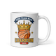 Crowned Basketball Champion personalized 11oz white mug, personalized team name side, handle on right