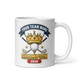 Crowned Golf Champion Mug 11oz, personalized team name side, handle on right