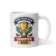 Trophy Golf Champion Mug 11oz, personalized team name side, handle on right