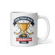 Trophy fantasy hockey champion mug 11oz, personalized team name side, handle on right