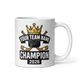 Crown fantasy hockey champion mug 11oz, personalized team name side, handle on right