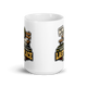 Benched By October Last Place personalized fantasy football loser mug, white glossy 15oz, front view