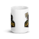 Last Place Energy personalized fantasy football loser mug, white glossy 15oz, front view