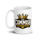 The Commish fantasy football mug 15oz, handle on left