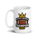 Crown Football Champion fantasy football mug 15oz, handle on left