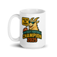 The G.O.A.T. Champion fantasy football mug 15oz, handle on left