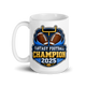 Show Me Your TDS Blue Champion fantasy football champion mug, white glossy 15oz, handle on left