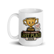 Participation Trophy Last Place personalized fantasy football loser mug, white glossy 15oz, handle on left