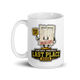 Dead Last Standings personalized fantasy football loser mug, white glossy 15oz, handle on left