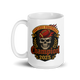 Skull Flames fantasy football champion mug 15oz, Fantasy Football front design, handle on left
