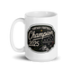 Whistle Vintage Champion fantasy football mug 15oz, handle on left