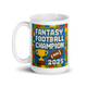 Building Block Champion fantasy football mug 15oz, handle on left