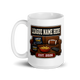 Sunday Couch Club fantasy football league mug 15oz, league name side, handle on left