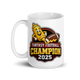 Bijan Mustard football mug 15oz, handle on left