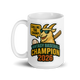 Baseball GOAT Champion 15oz white mug, front design, handle on left