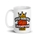 Crown Basketball Champion 15oz white mug, front design, handle on left