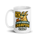 Basketball GOAT Champion 15oz white mug, front design, handle on left