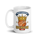Crowned Basketball Champion 15oz white mug, front design, handle on left