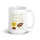 Building Block Champion fantasy football mug 15oz, handle on right