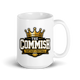 The Commish fantasy football mug 15oz, handle on right